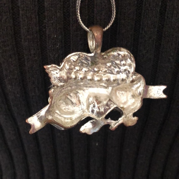 Love love love ❤️ roses 🌹 & hearts rhinestone & silver tone quality necklace - Picture 9 of 10